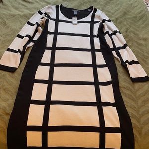 Ashley Stewart Cream and Black Dress